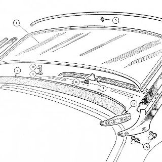 BODY AND FITTINGS: WINDSCREEN ASSEMBLY, AERO SCREENS AND SCUTTLE EDGE ROLL TRIM.