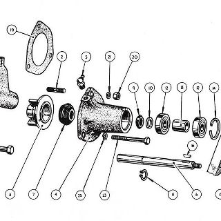 ENGINE: WATER PUMP ASSEMBLY AND DYNAMO MOUNTING (Not illustrated).