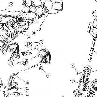 ENGINE: OIL PUMP, INLET AND EXHAUST MANIFOLDS.