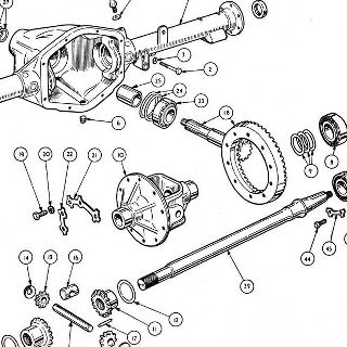 REAR AXLE: LATE 'GIRLING TYPE' 6 BOLT MOUNTING.