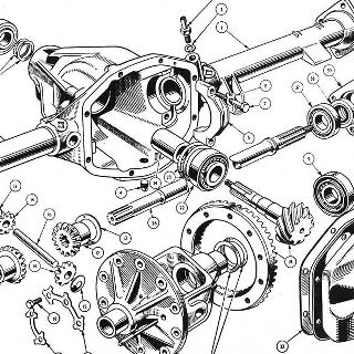 REAR AXLE: EARLY 'LOCKHEED' TYPE 4 BOLT MOUNTING.