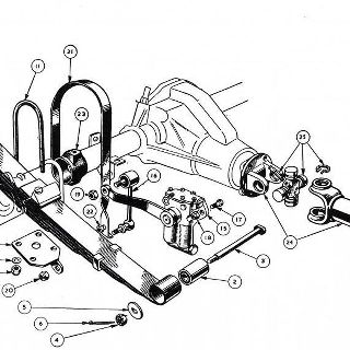 REAR SUSPENSION, PROPELLOR SHAFT AND ROAD WHEELS.