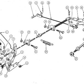 HANDBRAKE: LEVER, CABLES AND COMPENSATOR.