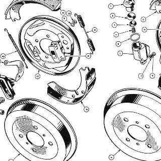 BRAKE UNIT: FRONT AND REAR, LOCKHEED AND GIRLING.