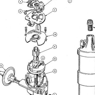 ELECTRICAL EQUIPMENT: DISTRIBUTOR AND IGNITION COIL.