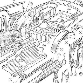 BODY AND FITTINGS: FLOORS REAR WINGS INNER AND OUTER AND REAR BODY PANELS.