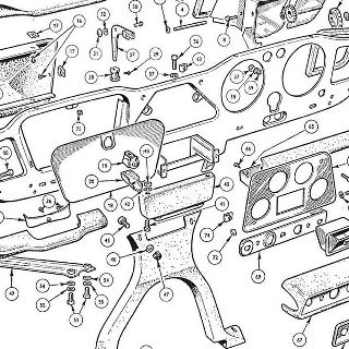 BODY AND FITTINGS: FACIA PANEL, CUBBY BOX AND INSTRUMENT PANEL.