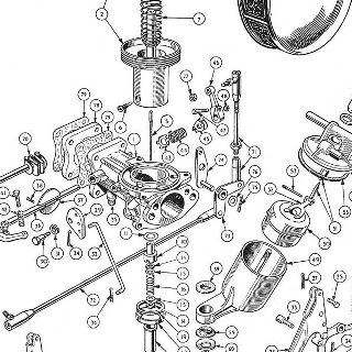 ENGINE: 1-3/4" SU CARBURETTORS.