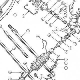 STEERING: STEERING WHEEL, STEERING COLUMN, RACK AND PINION AND MOUNTINGS.