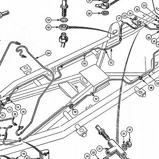 HYDRAULIC PIPES, PETROL PIPES, PETROL TANK AND SENDER UNIT.