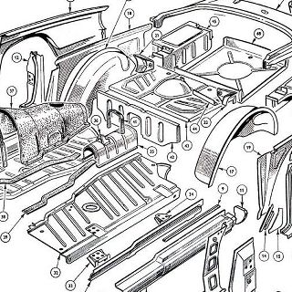 BODY AND FITTINGS: FLOORS REAR WINGS INNER AND OUTER AND REAR BODY PANELS.