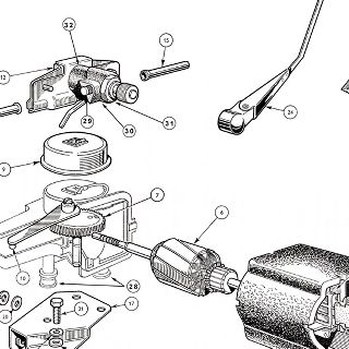 ELECTRICAL EQUIPMENT: WINDSCREAN WIPER MOTOR, GEARBOXES BLADES AND ARMS