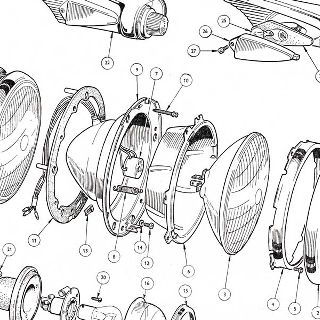 ELECTRICAL EQUIPMENT: HEADLAMPS, SIDELAMPS AND FRONT WING MARKER LAMPS