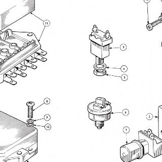 ELECTRICAL EQUIPMENT: DIP, STOP AND REVERSE LAMP SWITCHES. CONTROL AND FUSE BOXES