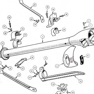 BODY AND FITTINGS: STEERING COLUMN COWL AND SUPPORT DETAILS