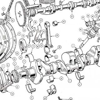 ENGINE: CRANK, PISTONS CONNECTING RODS AND CAMSHAFT