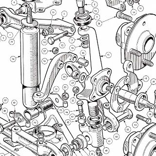 FRONT SUSPENSION AND FRONT HUBS