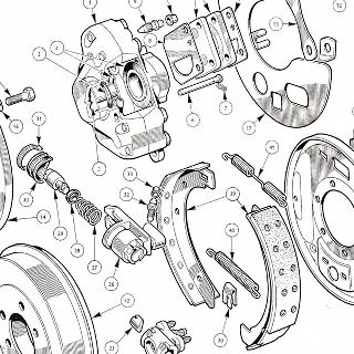 BRAKES: FRONT CALIPERS AND REAR DRUMS