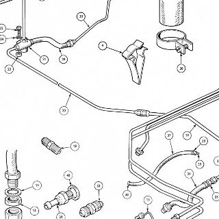 HYDRAULIC PIPES-R.H.S.: BRAKE, CLUTCH AND SERVO PIPES