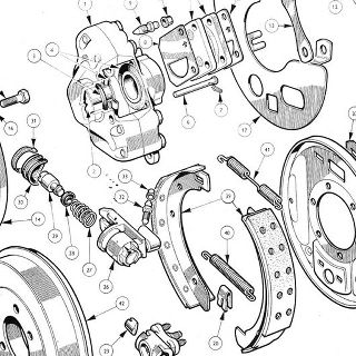 BRAKES Front Brake Caliper Assembly, Rear Brake Assembly, Adjuster Unit Assembly, Rear Wheel Cylinder Assembly, Brake Shoe Set, Rear Brake Drum
