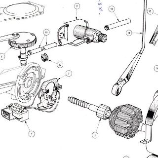 ELECTRICAL EQUIPMENT: Windscreen Wipers Windscreen Wiper Motor, Crosshead and Rack