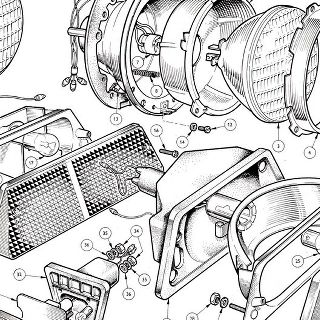 ELECTRICAL EQUIPMENT: Headlamps and Front Lamps Headlamp Assembly, Front Side and Flasher Lamp, Front Side Marker Lamp assembly, Front Flasher Repeater Lamp Assembly