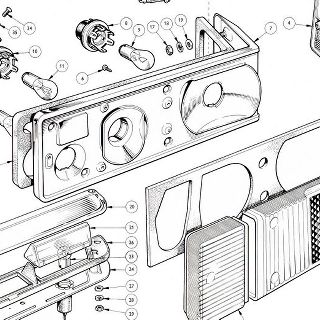 ELECTRICAL EQUIPMENT: Tail, Number Plate and Interior Lamps Stop/Tail/Flasher/Marker Reflex and Reverse Lamp Assembly, Number Plate Illumination Lamp Cover, Interior Lamp, Boot Lamp