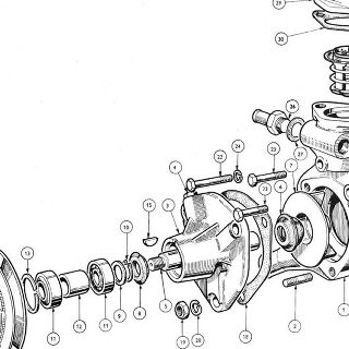 ENGINE (Carburettor Model): Water Pump & Thermostat Water Pump Details, Thermostat Unit, Temperature Transmitter