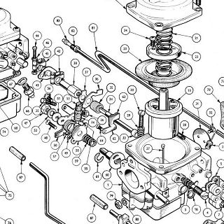 ENGINE (Carburettor Model): Carburettors Up to Engine No. CC65,346E Carburettor Assembly