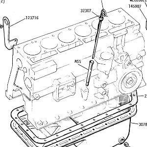 ENGINE (CARB MODELS) Sump, Dipstick, Lifting Eyes