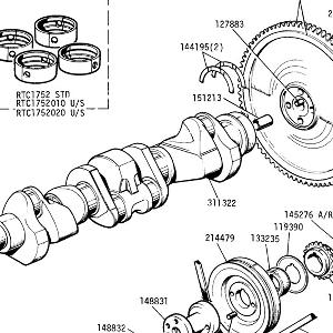 ENGINE (CARB MODELS) ROTATING PARTS Crankshaft and Bearings, Flywheel and front Pulley, Hub and Fan Belt