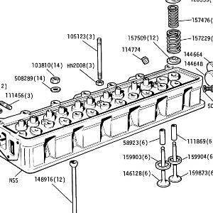 ENGINE (CARB MODELS) Cylinder Head Valve Gear, Camshaft Followers, Push Rods, Core Plugs and Studs