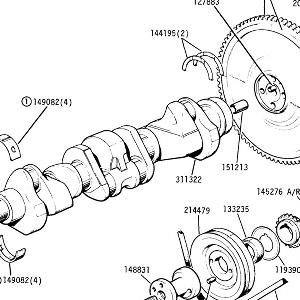 ENGINE (P.I. MODELS) Crankshaft and Flywheel, front pulley and fan belt