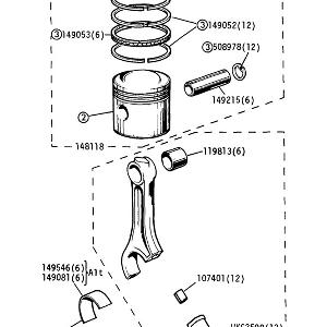 ENGINE (P.I. MODELS) Pistons & Connecting Rods, Big End Bearings