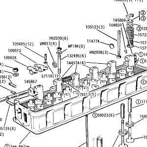 ENGINE (P.I. MODELS) Cylinder Head, rocker shaft, valves and Springs, push rods and cam followers. Core Plugs