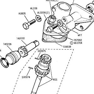 ENGINE (P.I. MODELS) Pedestal supporting Metering Unit and Distributor, Driving Gears and Seals