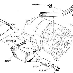 ENGINE (P.I. MODELS) Alternator Mounting Details