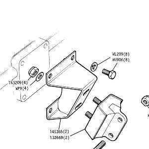 ENGINE MOUNTINGS Front, on engine inc. Support Bracket