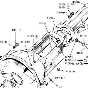 GEARBOX Casing, Nose, speedometer Drive and Extension (non-overdrive)