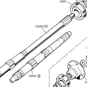GEARBOX Mainshafts (overdrive and none-overdrive), Rear Bearing and Drive Flange