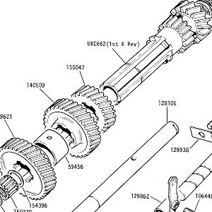 GEARBOX Reverse and Countershaft Gears, Layshaft, Thrust Washers