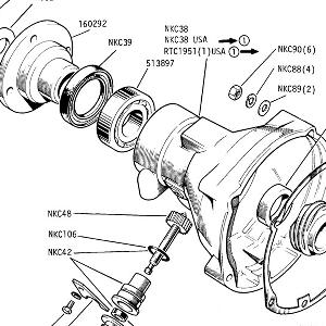 'J' TYPE OVERDRIVE UNIT Rear Case, Speedometer Gears, Bearings, Seal and Flange