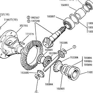 REAR AXLE Differential Gears and carrier, nose bearings &  flange