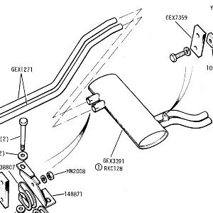 EXHAUST SYSTEM Rear Pipes, Silencer & rear mount