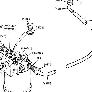 FUEL SYSTEM, Fuel Pipe and Filter Fuel Tank to Filter and Fuel Filter assembly