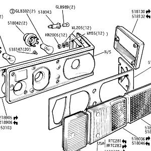 REAR LAMPS Stop, Tail, Flasher, Reverse Lamp Assembly, Lenses and Gaskets