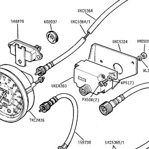 ELECTRICAL EQUIPMENT USA ONLY Speedometer & Cables USA Comm № CF35001 onward (see 21-72 for previous)