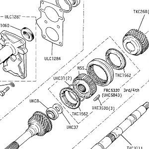 5 SPEED GEARBOX - Front Cover, Mainshaft, Constant Pinion Shaft (Gearbox No. CL.22477C onwards)