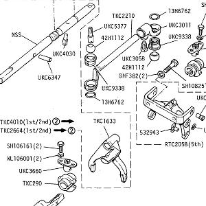 5 SPEED GEARBOX - Selectors and Shafts