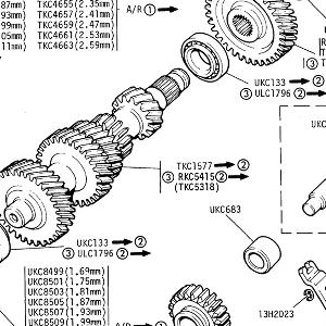 5 SPEED GEARBOX - Layshaft Gear, Reverse Operating Lever